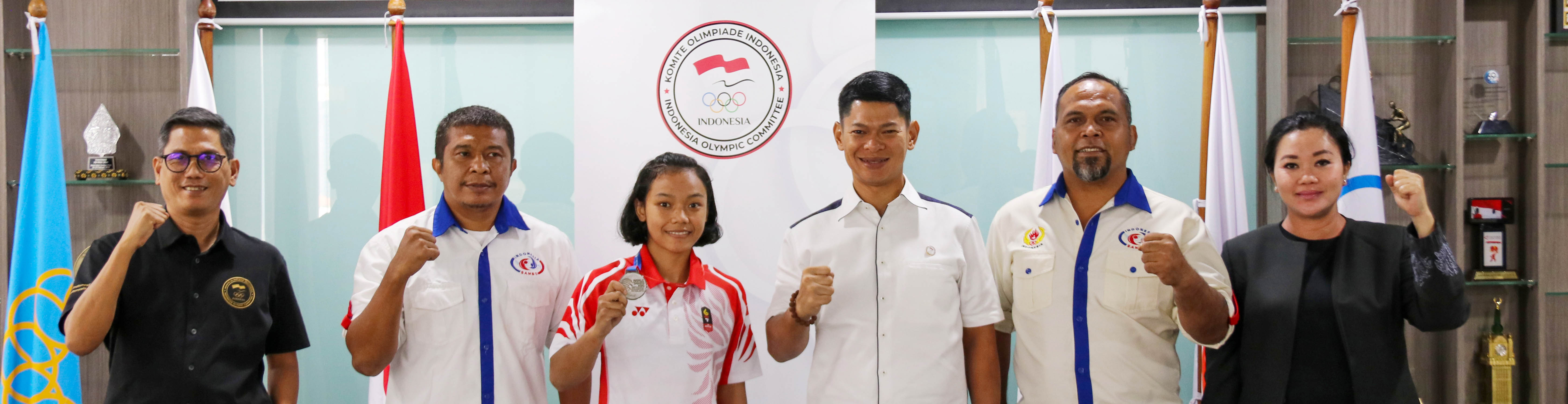 Indonesia Olympic Commitee - NOC President Meets World Junior Sambo Silver Medalist