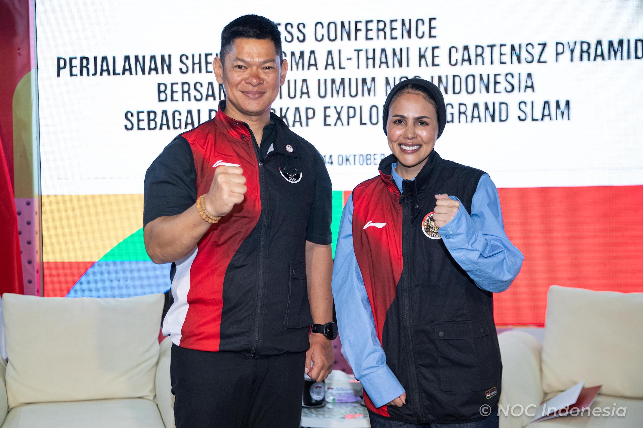 President of NOC Indonesia Accompanies Sheikha Asma Al-Thani to Achieve The Explorer Grand Slam During the Climb of Carstensz Pyramid - Indonesia Olympic Commitee