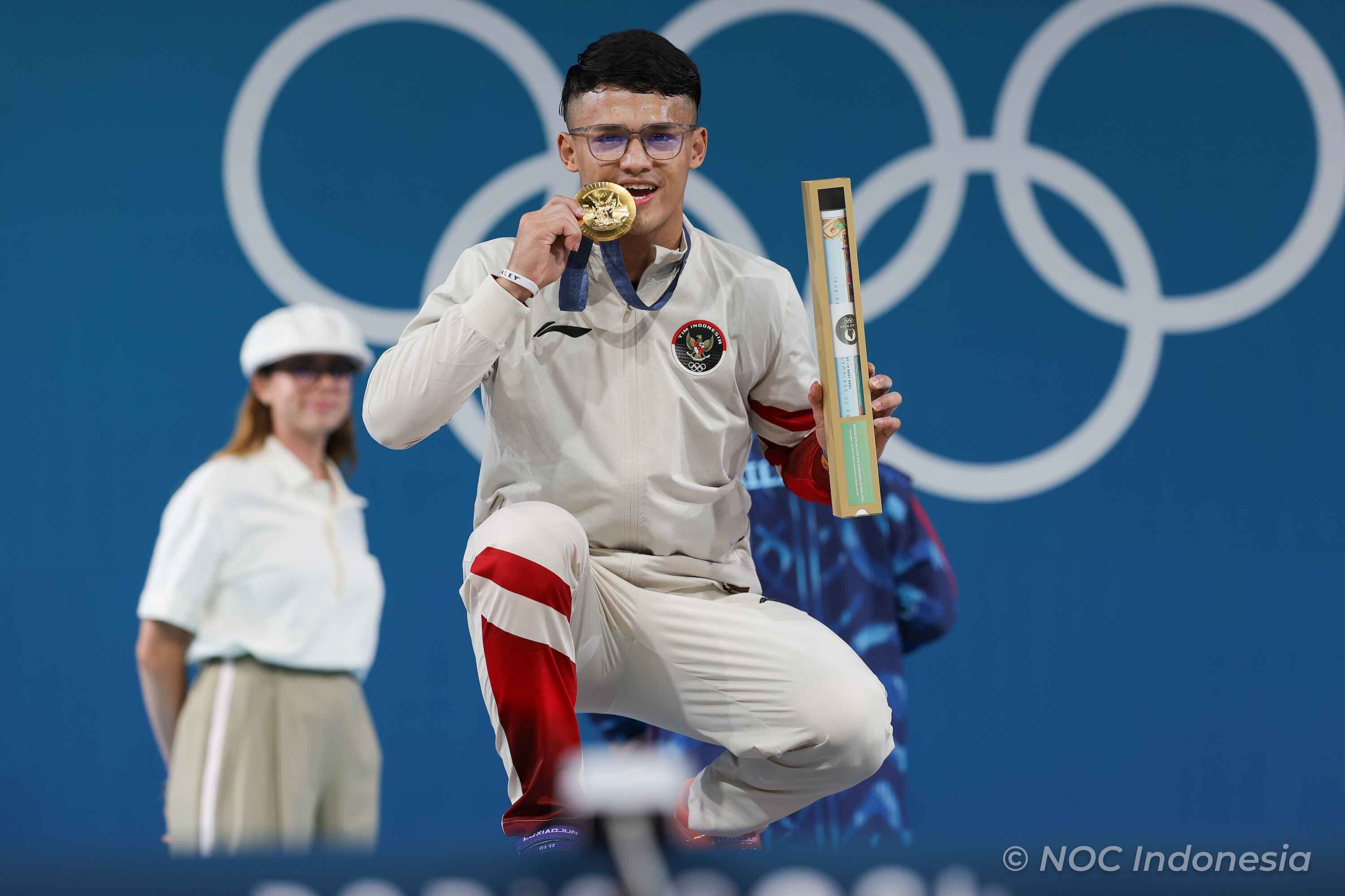 Indonesia Olympic Commitee - Rizki Juniansyah delivers Indonesia's first gold medal in weightlifting at the Paris 2024.