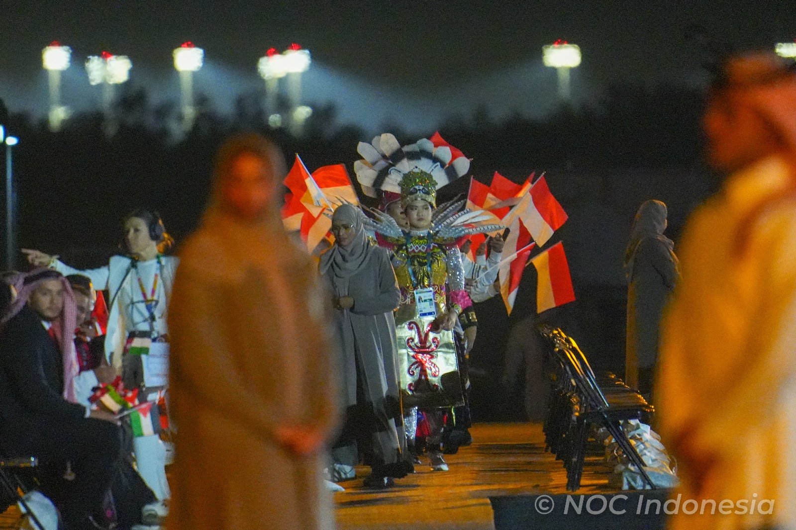 Team Indonesia Displays Symbols of Glory and Honor Through Borneo Traditional Attire at the Opening of the 2025 Islamic Solidarity Games - Indonesia Olympic Commitee